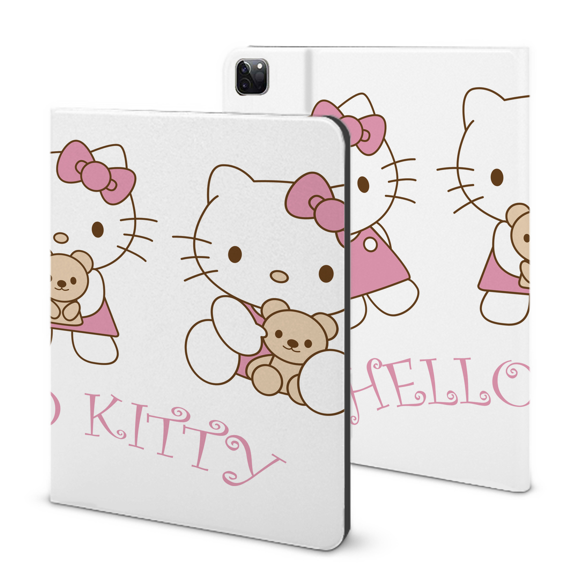 （画像用） Hello Kitty ハローキティ IPad ケース ブック型 PUレザー TPU 耐衝撃 軽量 薄型 ペン収納なし 全面保護 IPad 各モデル対応